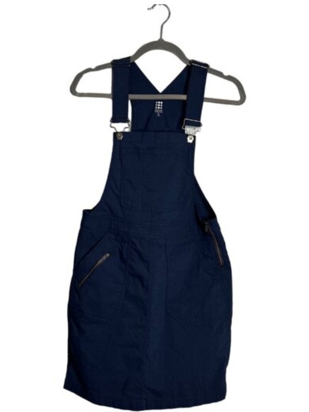 Title Nine Navy Pinafore Overall Dress with Zip Pockets